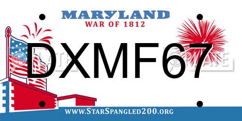 DXMF67 Maryland License Plate