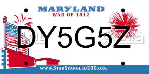 DY5G5Z Maryland License Plate