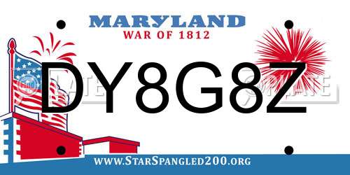 DY8G8Z Maryland License Plate