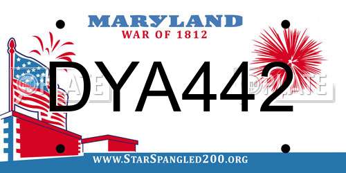 DYA442 Maryland License Plate