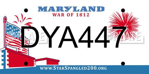 DYA447 Maryland License Plate