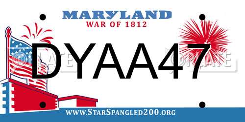 DYAA47 Maryland License Plate