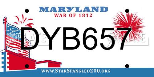 DYB657 Maryland License Plate