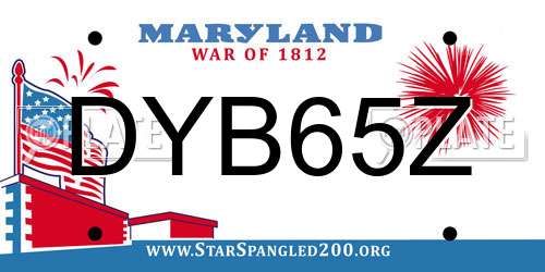 DYB65Z Maryland License Plate
