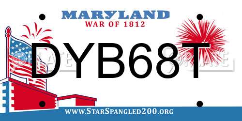DYB68T Maryland License Plate