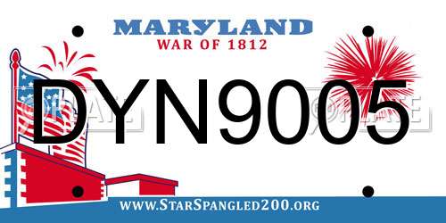 DYN9005 Maryland License Plate