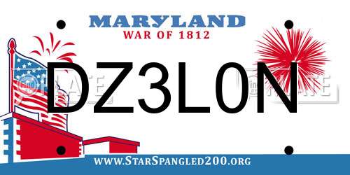 DZ3L0N Maryland License Plate