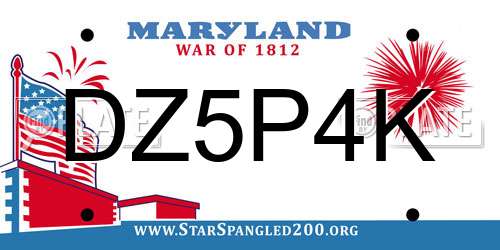 DZ5P4K Maryland License Plate