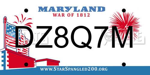 DZ8Q7M Maryland License Plate