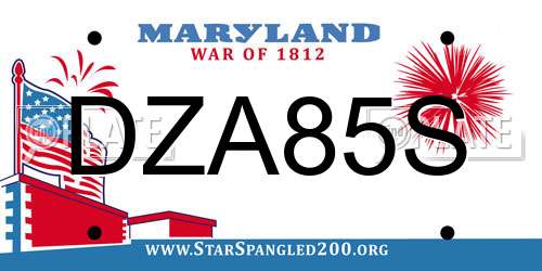 DZA85S Maryland License Plate