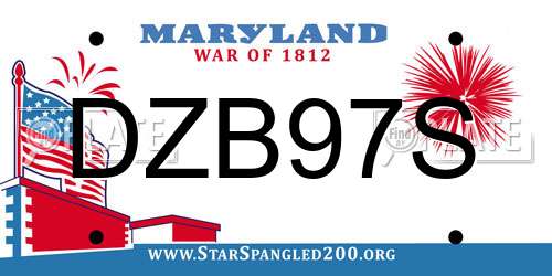 DZB97S Maryland License Plate
