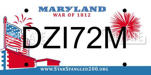 DZI72M Maryland License Plate