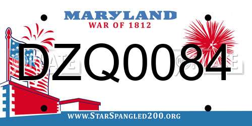 DZQ0084 Maryland License Plate
