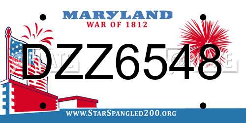 DZZ6548 Maryland License Plate