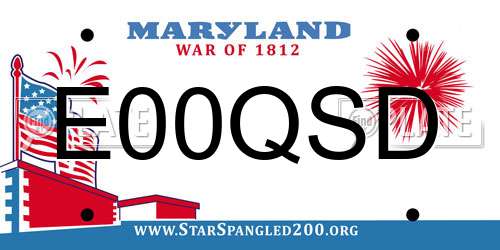 E00QSD Maryland License Plate