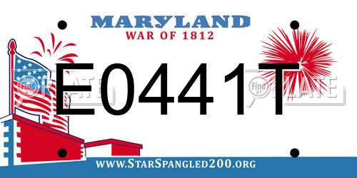 E0441T Maryland License Plate