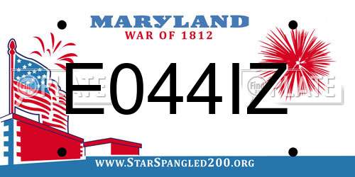 E044IZ Maryland License Plate