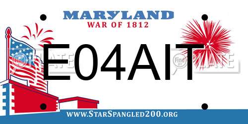 E04AIT Maryland License Plate