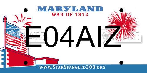 E04AIZ Maryland License Plate
