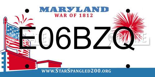 E06BZQ Maryland License Plate