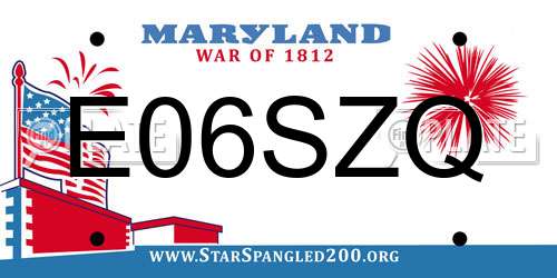 E06SZQ Maryland License Plate