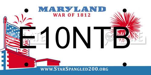 E10NTB Maryland License Plate