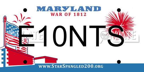 E10NTS Maryland License Plate