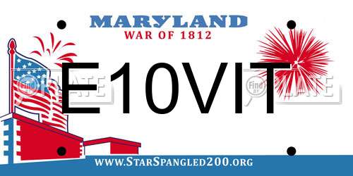 E10VIT Maryland License Plate
