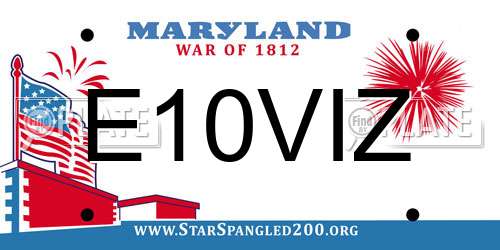 E10VIZ Maryland License Plate