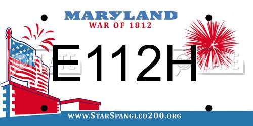 E112H Maryland License Plate