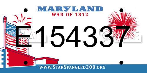 E154337 Maryland License Plate