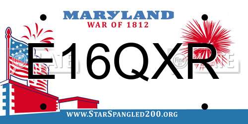 E16QXR Maryland License Plate