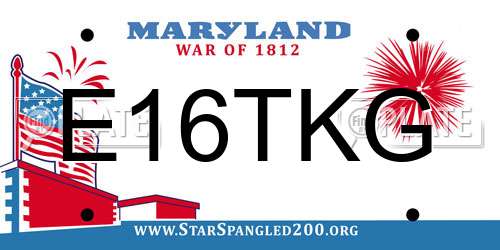 E16TKG Maryland License Plate