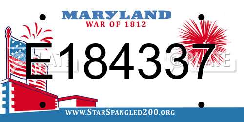 E184337 Maryland License Plate