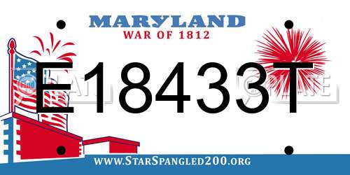 E18433T Maryland License Plate