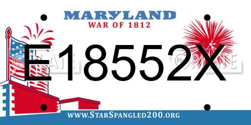 E18552X Maryland License Plate