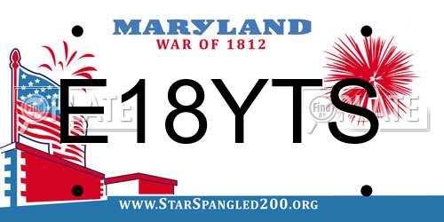 E18YTS Maryland License Plate
