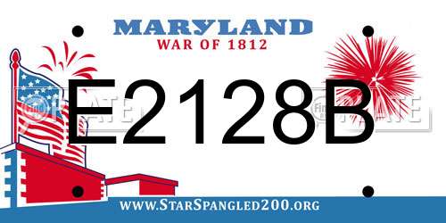 E2128B Maryland License Plate