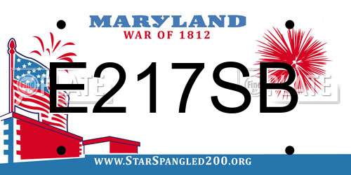 E217SB Maryland License Plate