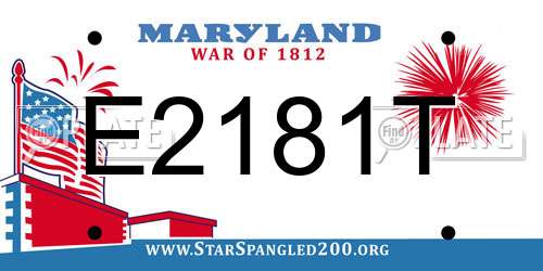 E2181T Maryland License Plate