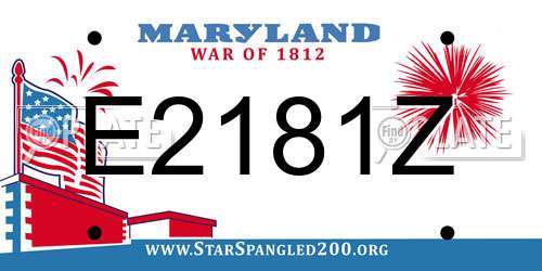 E2181Z Maryland License Plate