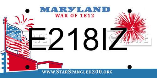 E218IZ Maryland License Plate