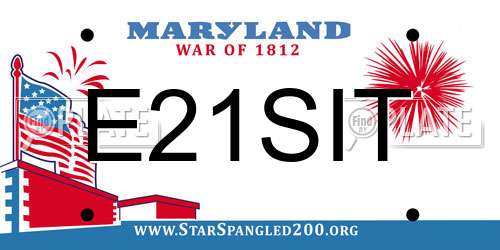 E21SIT Maryland License Plate