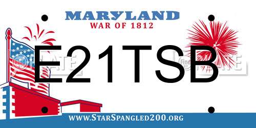 E21TSB Maryland License Plate