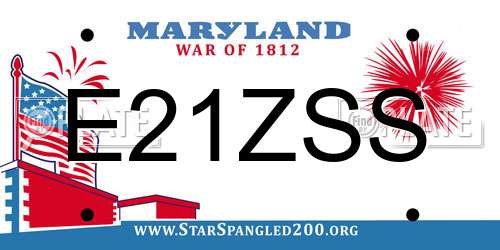 E21ZSS Maryland License Plate