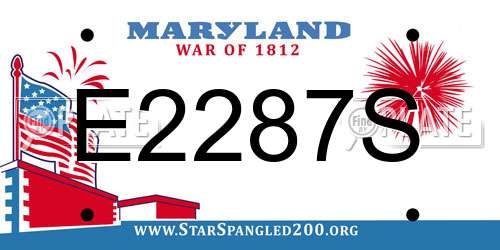 E2287S Maryland License Plate