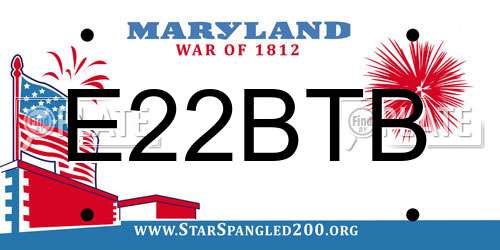E22BTB Maryland License Plate