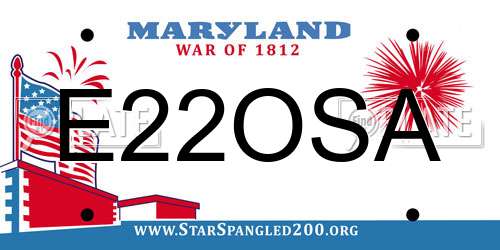 E22OSA Maryland License Plate