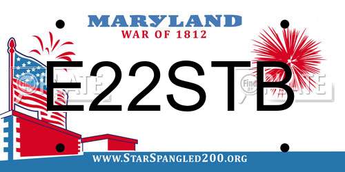 E22STB Maryland License Plate