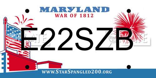 E22SZB Maryland License Plate